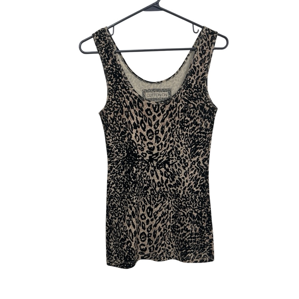 Cotton On Leopard Print Scoop Neck Tank Top Size XS